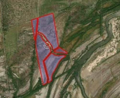 An aerial map shows a parcel of land outlined in red with a blue overlay — CARR 1, PONCE, PR