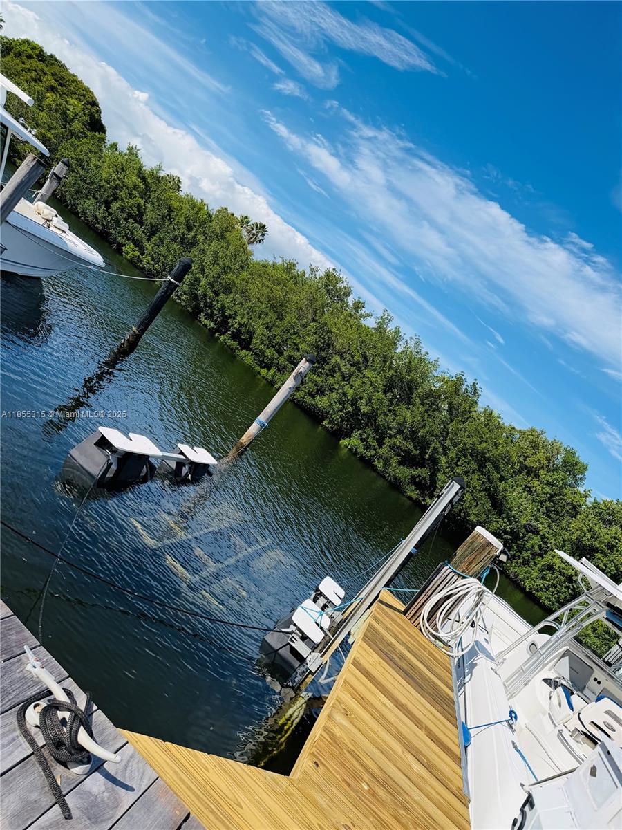 A wooden boat dock extends into a waterway lined with dense green mangroves — 6200 SW 152nd St #5, Palmetto Bay FL 33157, PALMETTO BAY, FL