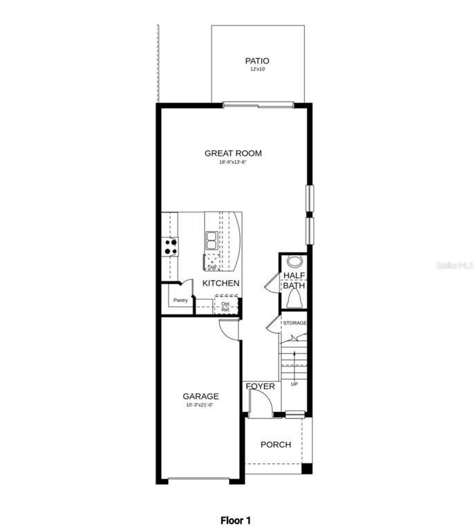 This is a floor plan of the first level of a home with a garage — 5770 WINDY BAY TERRACE, NOKOMIS, FL