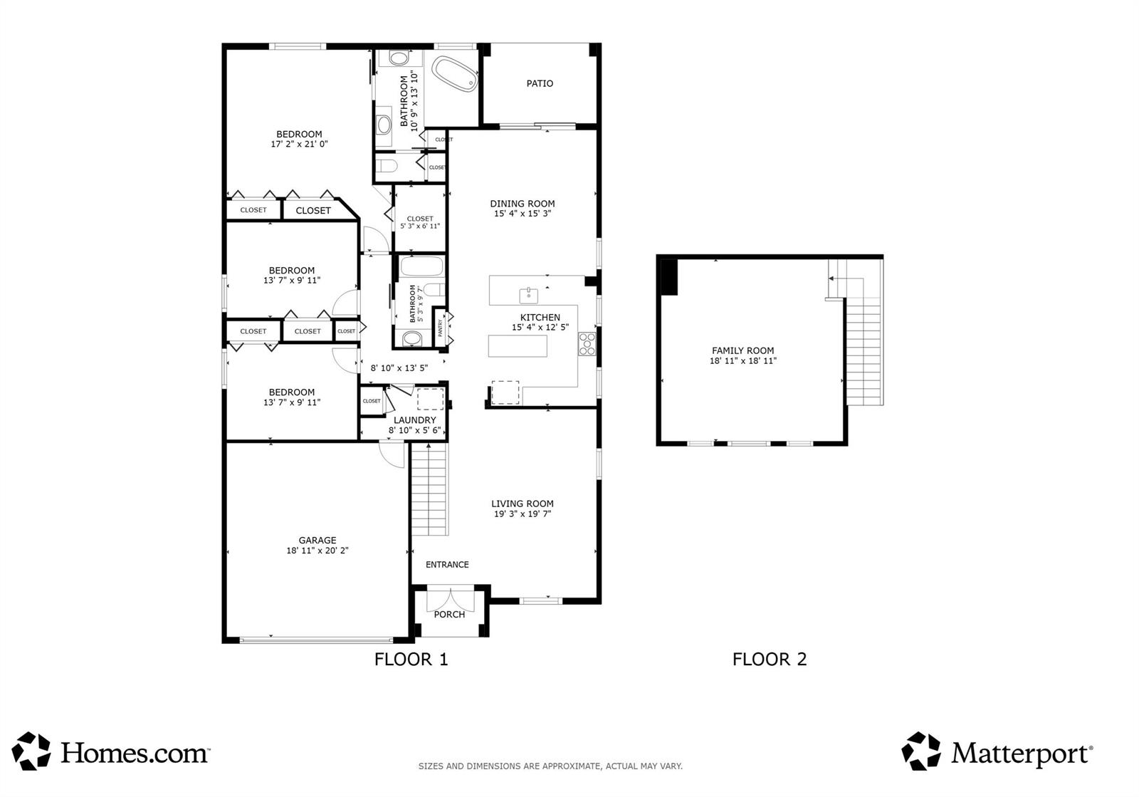 This is a floor plan showing the layout of a two-story residential home — 9262 Silver Glen Way, Lake Worth FL 33467, LAKE WORTH, FL