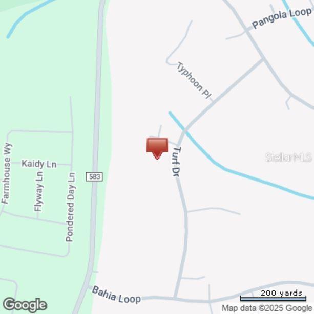 This is a map showing the location of a property near Turf Drive — 9537 TURF DRIVE, LAND O LAKES, FL
