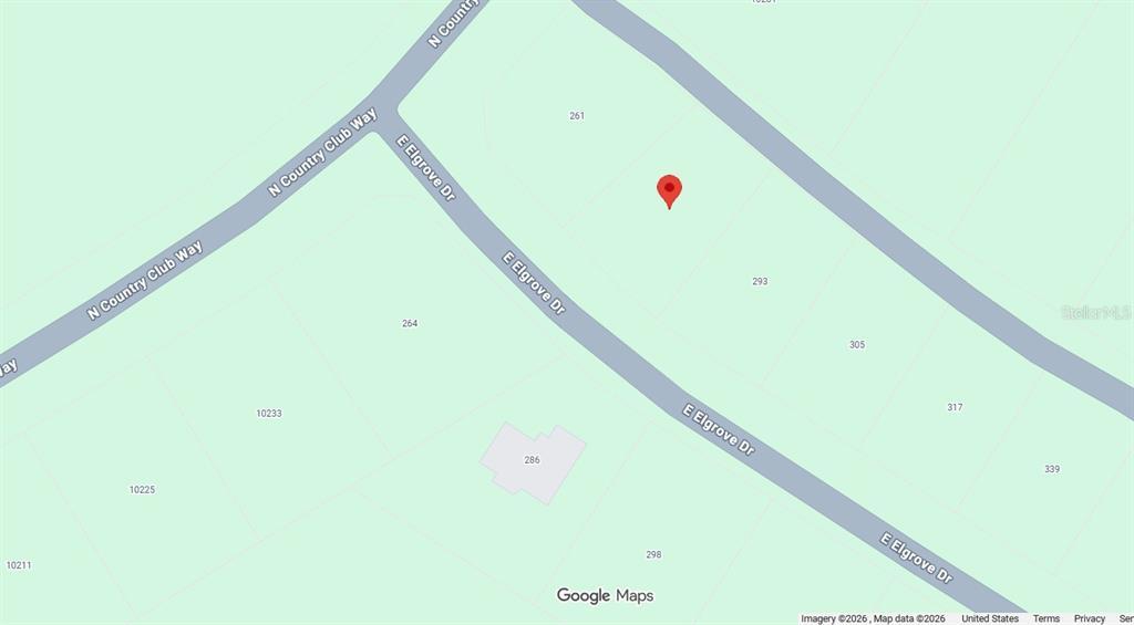 This is a map showing a residential property location on E Elgrove Dr — 275 E ELGROVE DRIVE, CITRUS SPRINGS, FL