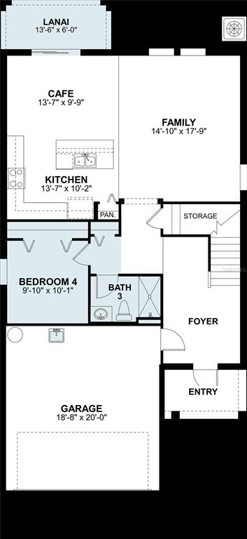 This is a floor plan for the first level of a residential home — 13704 BRUSHLEAF COURT, HUDSON, FL