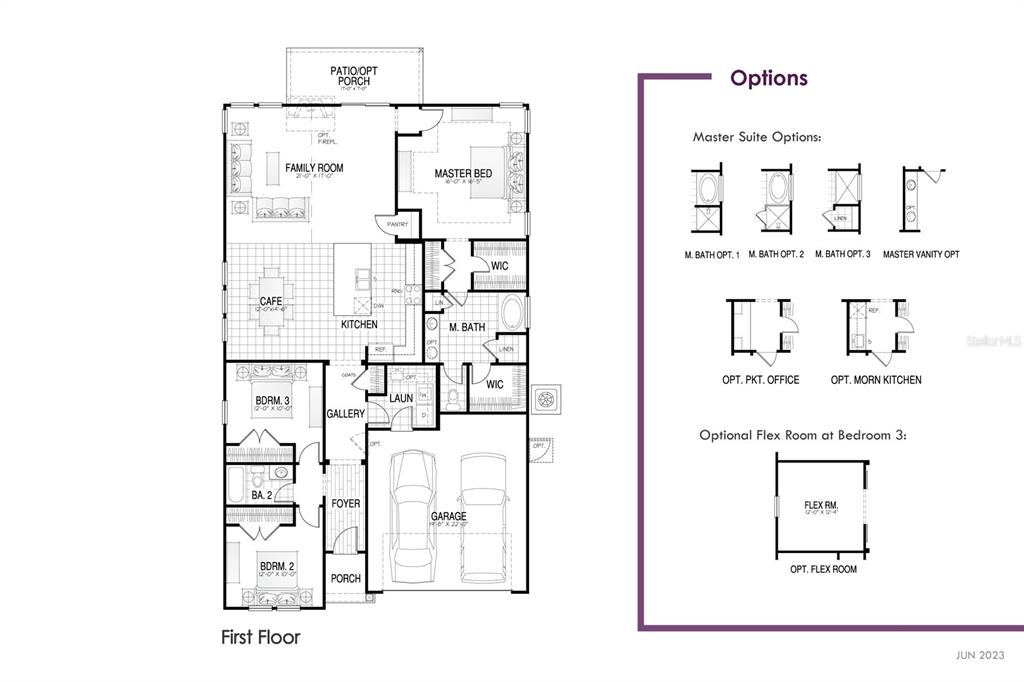 This is a floor plan for a single-story house featuring three bedrooms and a garage — 4 WHITTLESEY LANE, PALM COAST, FL