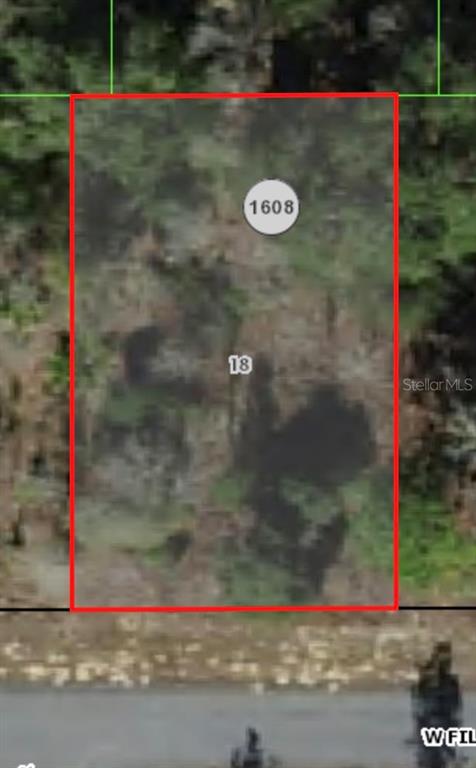 This is an aerial map view of a rectangular, wooded vacant lot — 2725 W FILLMORE STREET, CITRUS SPRINGS, FL