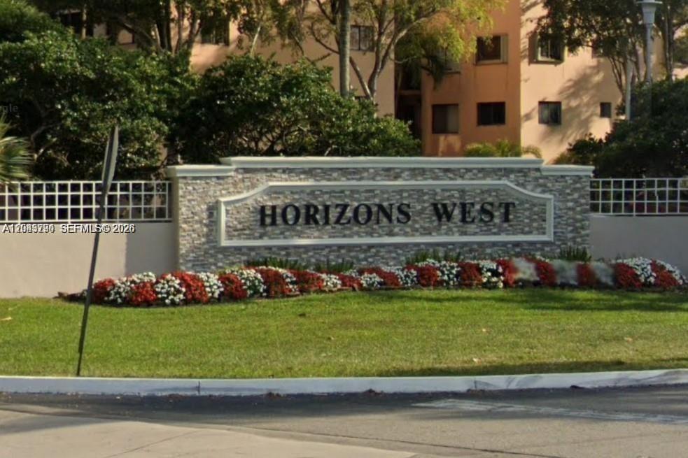 A stone monument sign for Horizons West stands in front of a multi-story building — 8420 SW 133rd Ave Rd # 422, Miami FL 33183, MIAMI, FL