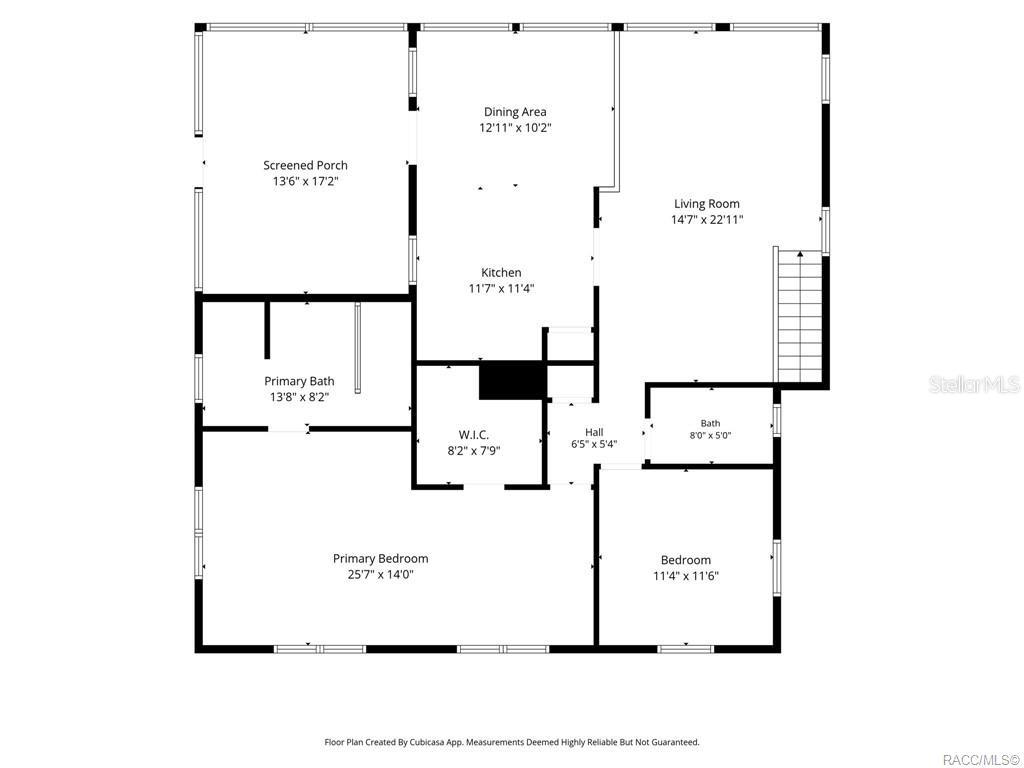 This is a floor plan showing the layout of a house with two bedrooms — 68 CANTERBURY ROAD, INGLIS, FL