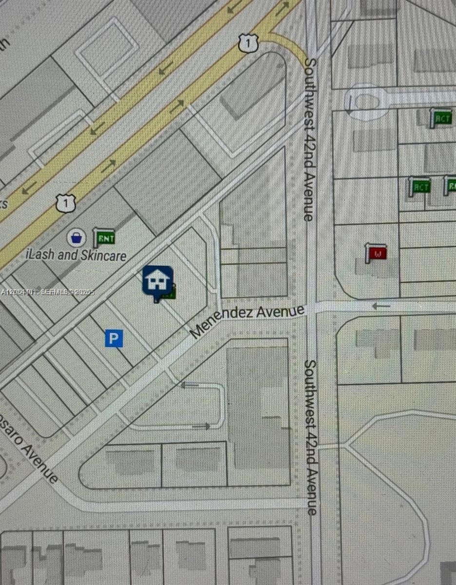 This is a map showing the location of a property near Southwest 42nd Avenue — 420 S Dixie Hwy, Coral Gables FL 33146, CORAL GABLES, FL