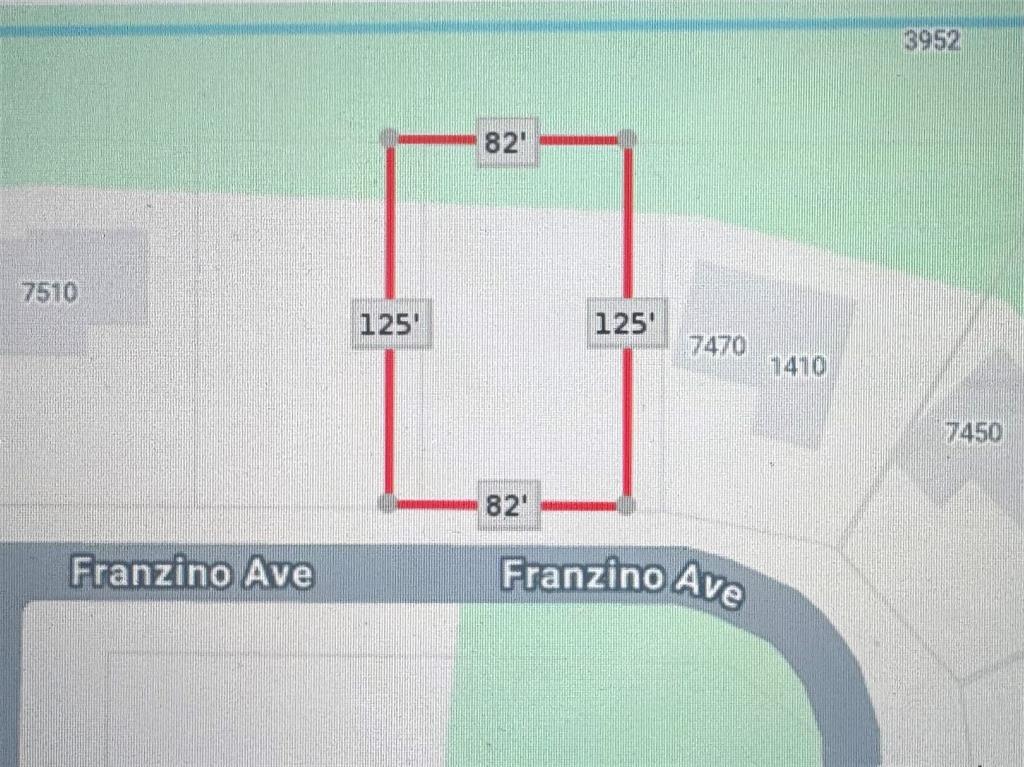 This is a map showing the rectangular property boundaries and dimensions of a vacant lot — FRANZINO AVENUE, NORTH PORT, FL