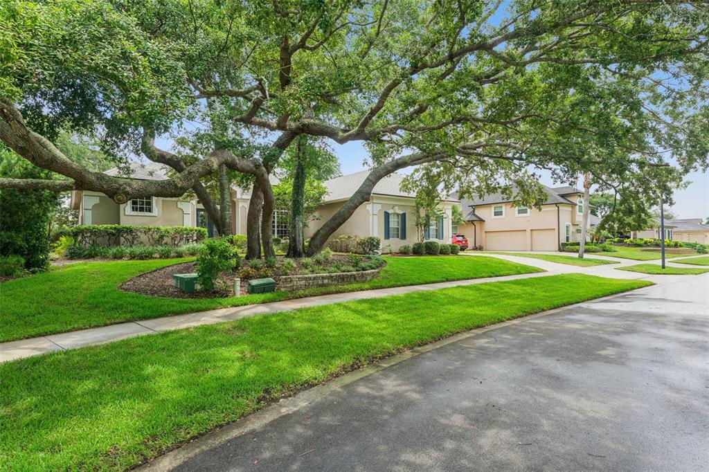 A single-story house with a large oak tree in the front yard and a driveway — 418 WOLDUNN CIRCLE, LAKE MARY, FL