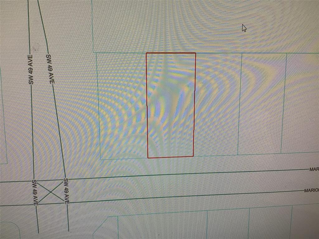 This is a map showing a rectangular property lot outlined in red — 0 MARION OAKS TRAIL, OCALA, FL