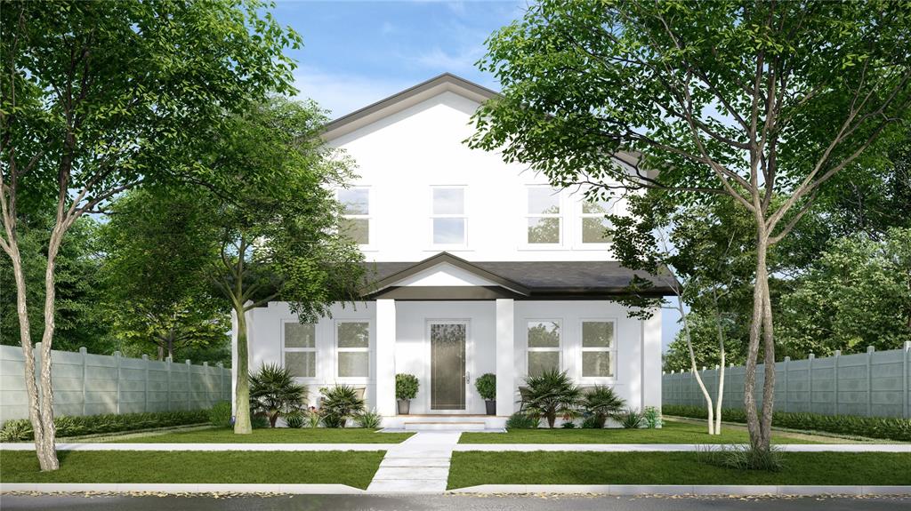 This is a digital rendering of a two-story white house with a front porch — 5032 20TH AVENUE N, ST PETERSBURG, FL