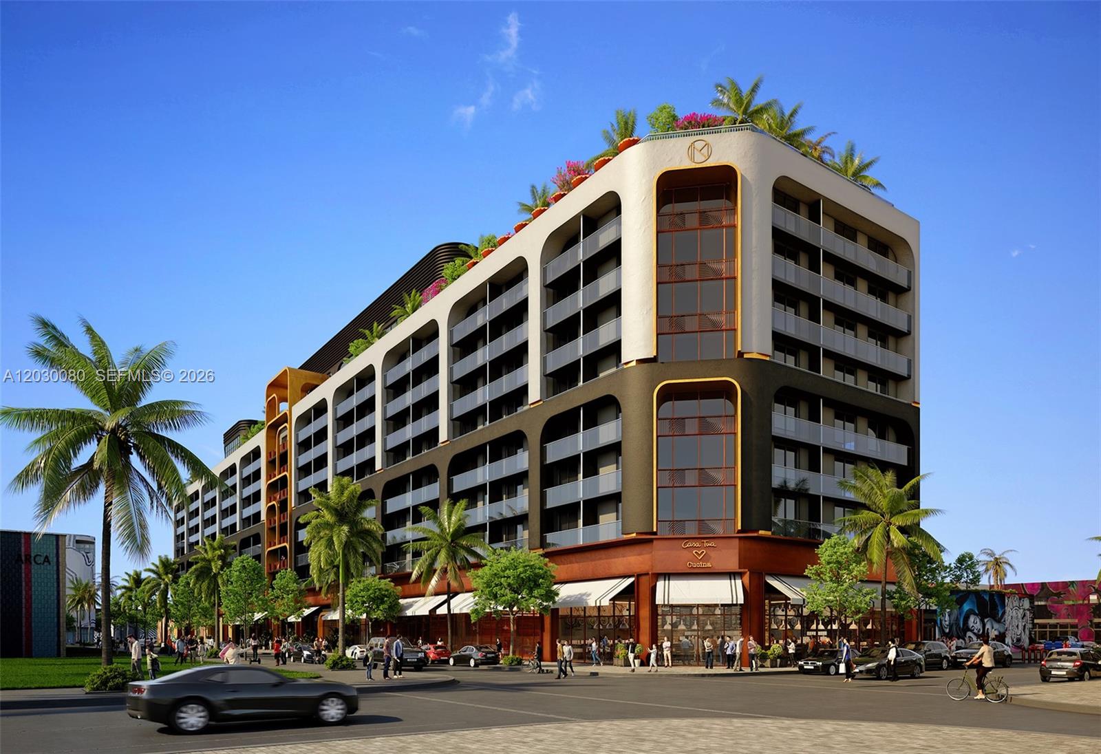 This is a digital rendering of a modern multi-story residential building with ground-floor retail space — 2700 NW 2nd Ave # 320, Miami FL 33127, MIAMI, FL
