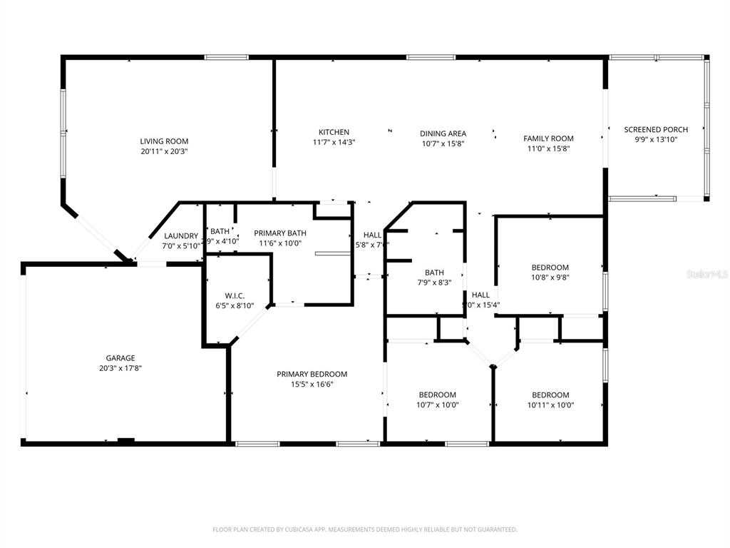 This is a floor plan of a single-story house featuring four bedrooms and a garage — 226 JESSAMINE DRIVE, DAVENPORT, FL