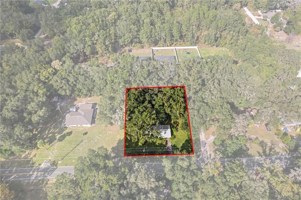 An aerial view shows a house surrounded by trees within a red-outlined property boundary — 3751 SE 145TH STREET, SUMMERFIELD, FL