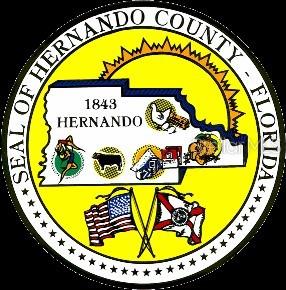 This is the official seal of Hernando County, Florida, featuring a map and state symbols — lOT 7 NORTHWEST AVENUE, WEBSTER, FL