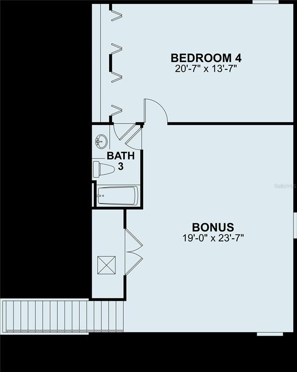 This floor plan shows a bedroom, a bonus room, and a full bathroom — 12218 STIRRUP DRIVE, DADE CITY, FL