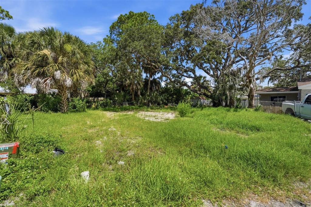 A vacant, grassy lot with mature trees and palms under a blue sky — 4925 AMHERST COURT, NEW PORT RICHEY, FL