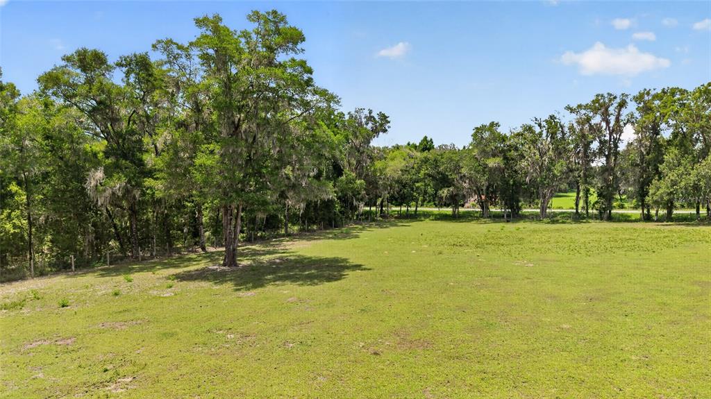 A grassy field is bordered by a line of mature trees under a blue sky — 2741 E STAGE COACH TRAIL, INVERNESS, FL