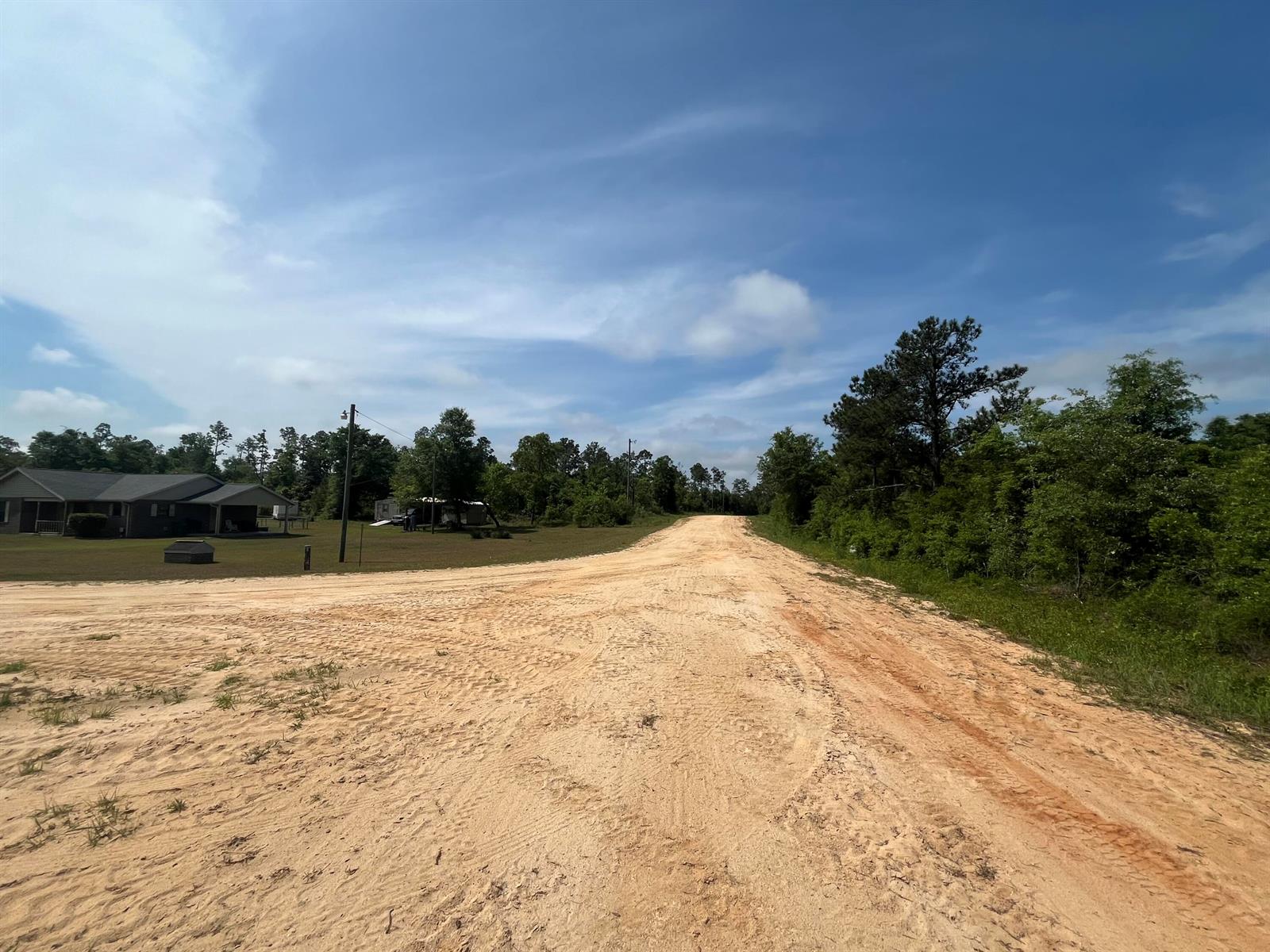 A dirt road stretches into the distance past a house and surrounding trees — Tbd Rome Avenue, FL 32420, FL