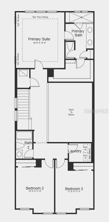 This is a floor plan for the second level of a house featuring three bedrooms — 5162 DOMINION ALLEY, ST CLOUD, FL