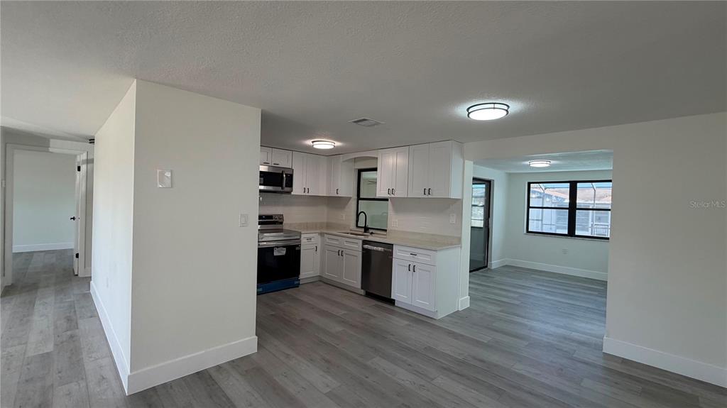 A white single-story house with a palm tree and a large tree in the yard — 3708 HOLIDAY LAKE DRIVE, HOLIDAY, FL
