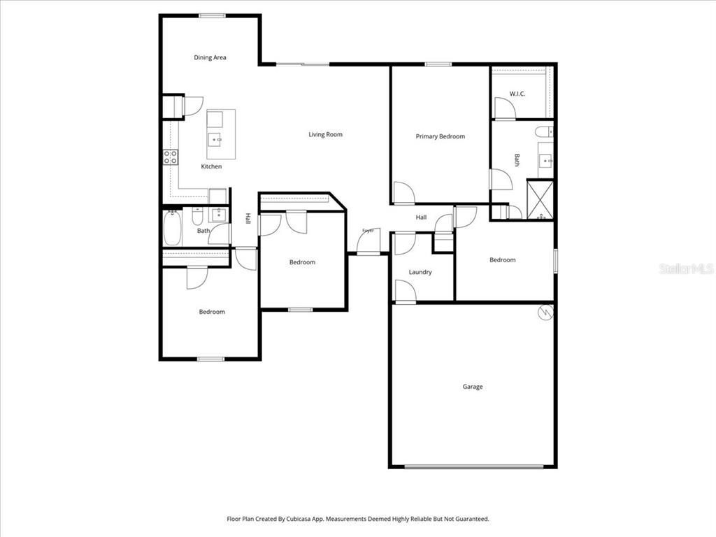 This is a floor plan for a single-story house with a garage and four bedrooms — 2722 SW 151 PLACE, OCALA, FL