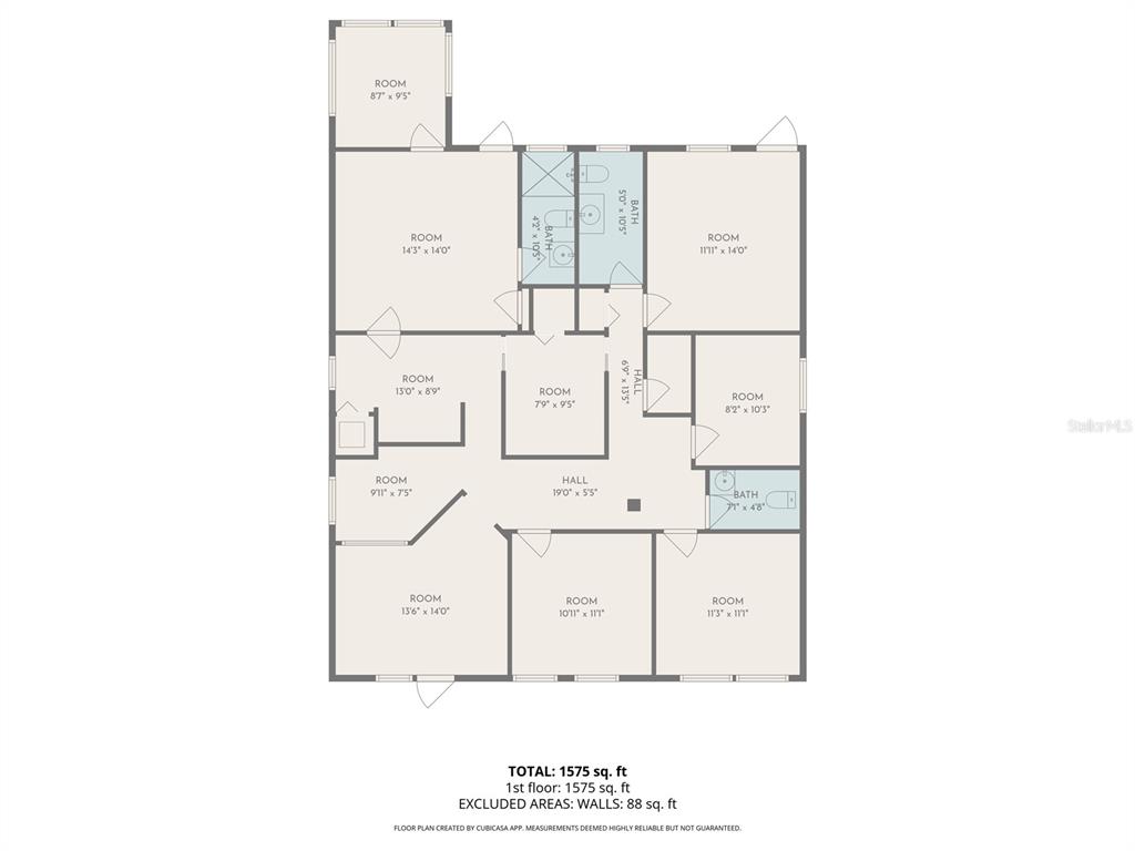 This is a floor plan showing the layout of a single-story residential property — 3443 TAMIAMI TRAIL UNIT C, PORT CHARLOTTE, FL