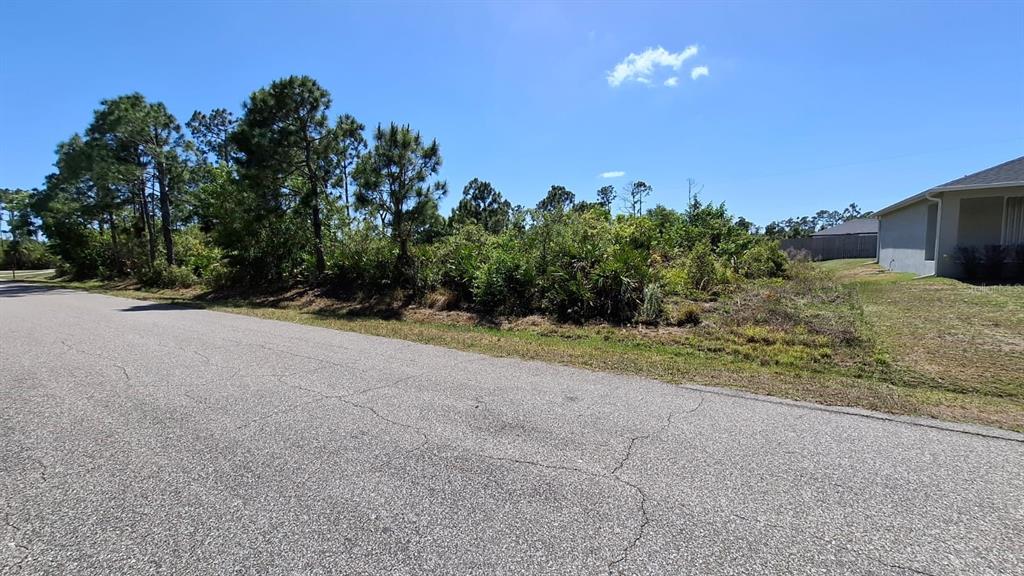 A paved road runs alongside a vacant, wooded lot next to a residential house — 5541 GULFPORT TERRACE, PORT CHARLOTTE, FL