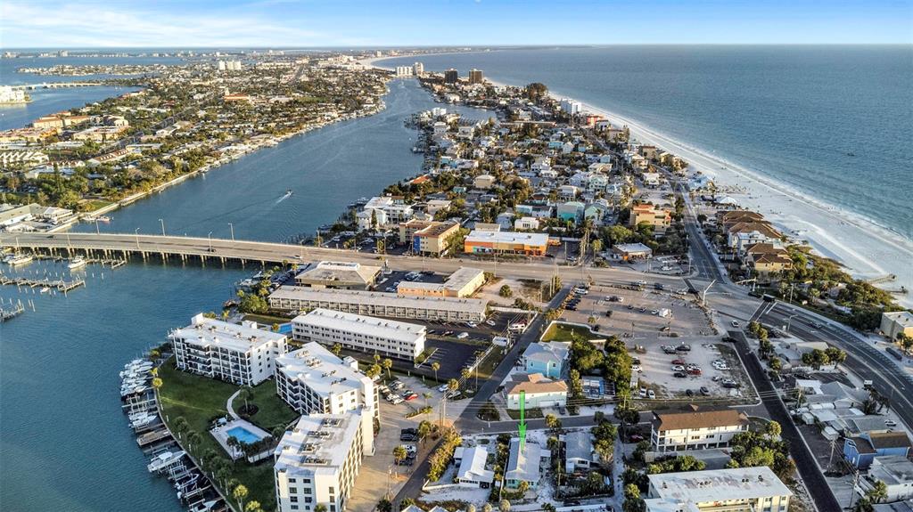 A rendering of a two-unit duplex with elevated balconies and rooftop decks — 148 98TH AVENUE, TREASURE ISLAND, FL