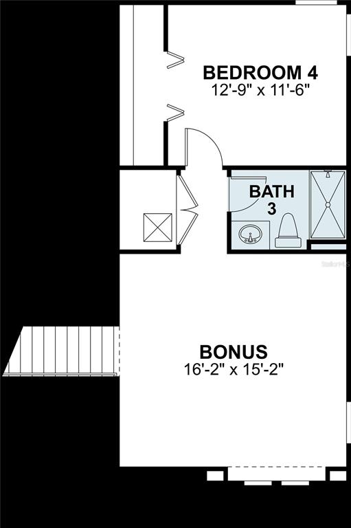 This floor plan shows a bonus room, a bedroom, and a full bathroom — 34668 LEGACY ACRES DRIVE, ZEPHYRHILLS, FL