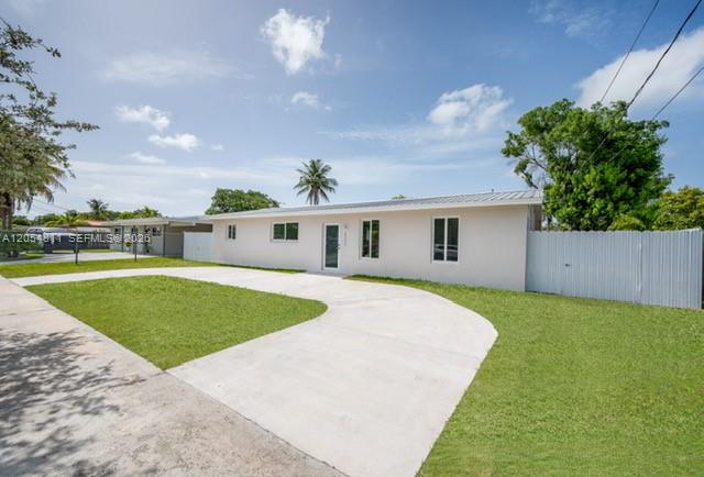 A single-story house with a white exterior, a concrete driveway, and a fenced yard — 10040 SW 215th St, Cutler Bay FL 33189, CUTLER BAY, FL