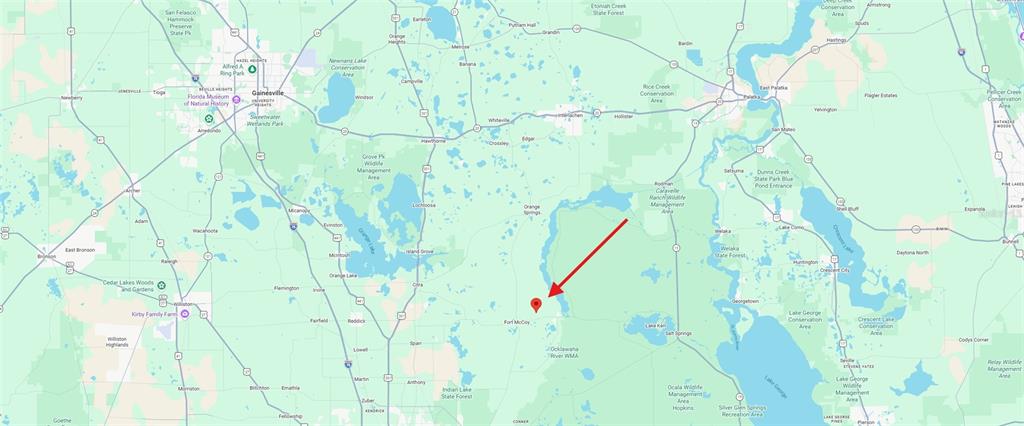 This is a map showing the location of a property near Fort McCoy, Florida — 0 NE 156 PLACE, FORT MC COY, FL