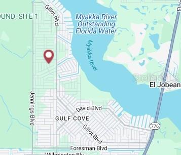 This is a map showing the location of a property in the Gulf Cove area — 4153, 4145, and 4137 SIMS STREET, PORT CHARLOTTE, FL