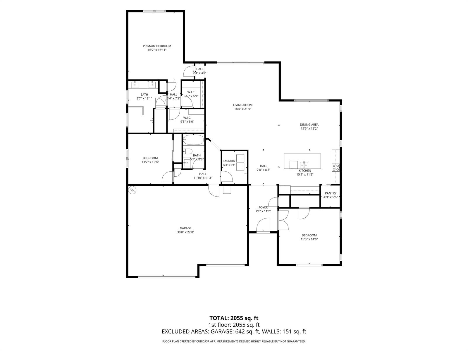 This is a floor plan of a single-story house featuring three bedrooms and a garage — 5625 Arabella Lane, Vero Beach FL 32967, VERO BEACH, FL