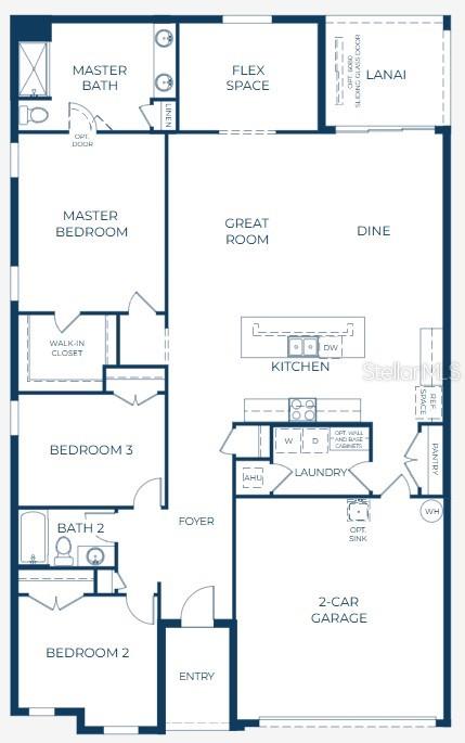This is a floor plan for a single-story home with three bedrooms and a garage — 11338 N FUEGO DRIVE, CITRUS SPRINGS, FL