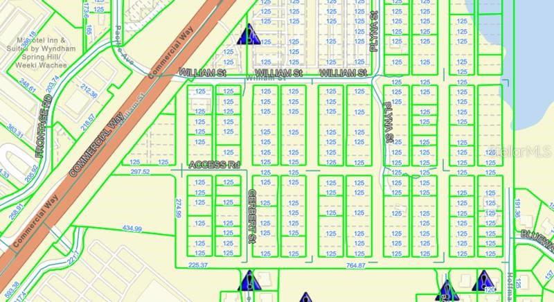 This is a land parcel map showing a grid of residential lots and streets — Lot 1 GERBERT STREET, SPRING HILL, FL