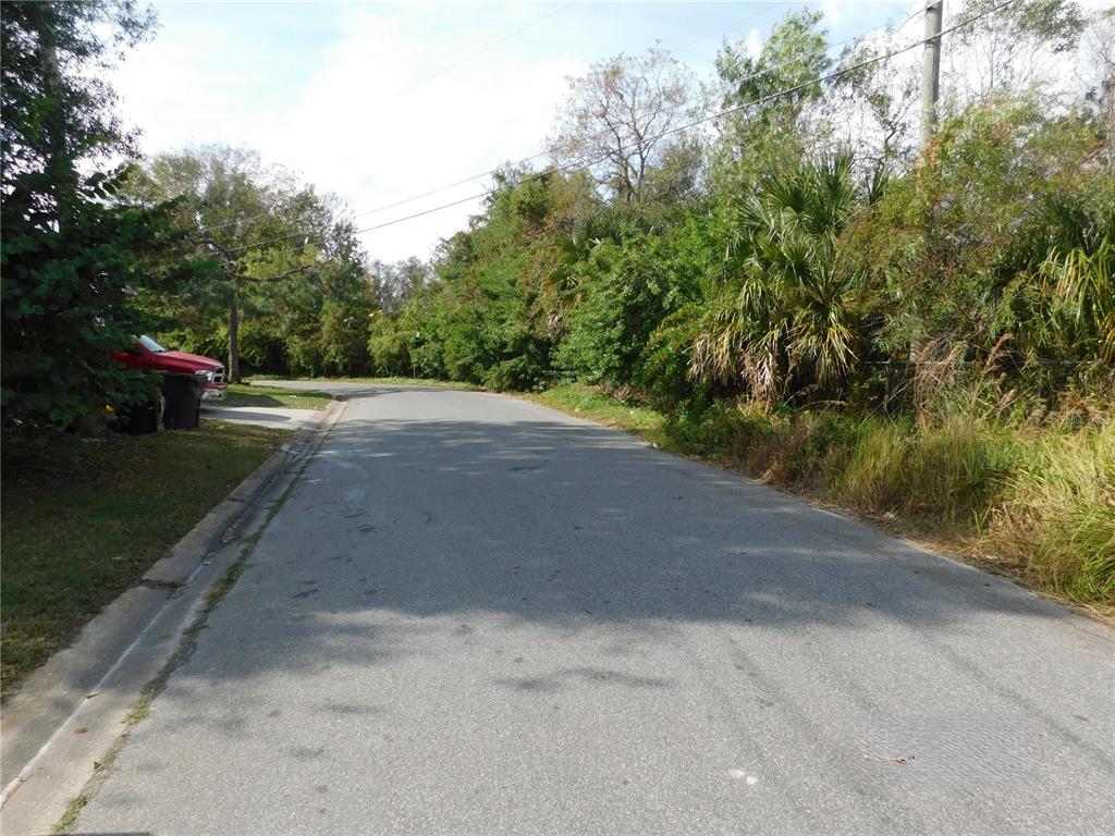 A paved road curves past a grassy yard and a house with green siding — 2634 SEA OATS CIRCLE N, LAKELAND, FL