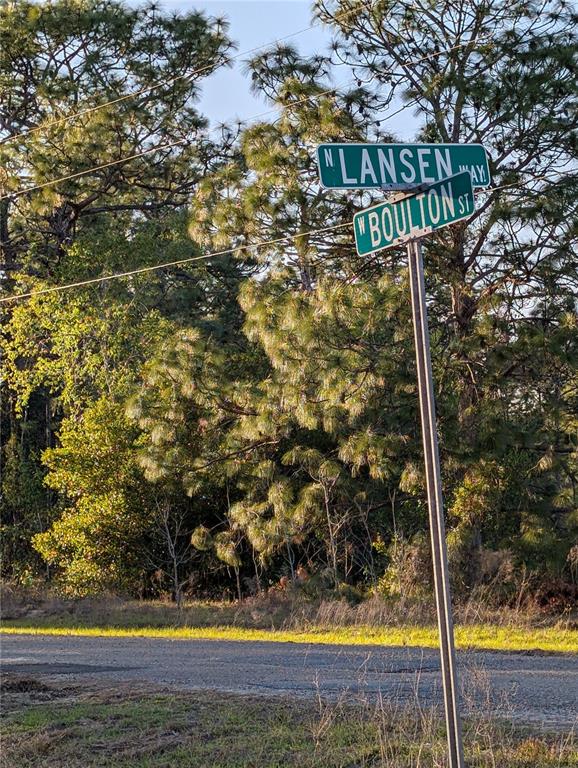 A street sign at the intersection of N Lansen Way and W Boulton St — 8949 N LANSEN WAY, CITRUS SPRINGS, FL