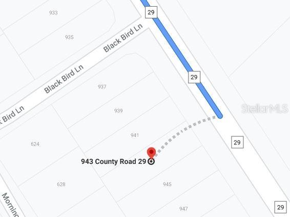 This is a map showing the location of a property relative to County Road 29 — 943 COUNTY ROAD 29, LAKE PLACID, FL
