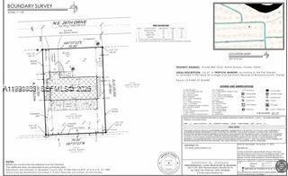This image is a boundary survey map showing the property lines and building footprint — 516 NE 28th Dr, Wilton Manors FL 33334, WILTON MANORS, FL