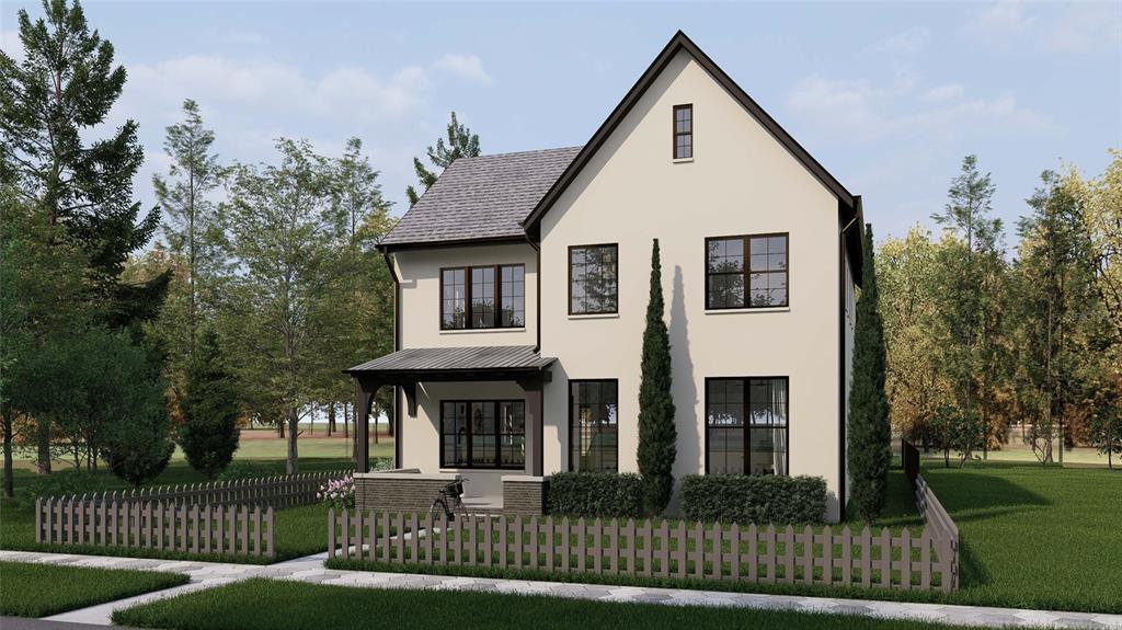 This is a rendering of a two-story house with a white stucco exterior and dark trim — 2719 13TH STREET N, ST PETERSBURG, FL