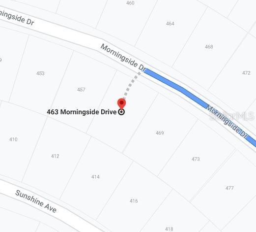 This is a map showing the location of a property on Morningside Drive — 463 MORNINGSIDE DRIVE, LAKE PLACID, FL