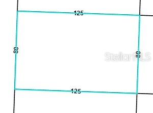 This is a survey map showing a rectangular lot with dimensions of 125 by 80 feet — Lot 12 Unit 16 Blk 796 BRADFORD AVENUE, CHIPLEY, FL