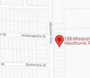 This is a map showing the location of a property on Missouri Avenue — 156 MISSOURI AVENUE, HAWTHORNE, FL