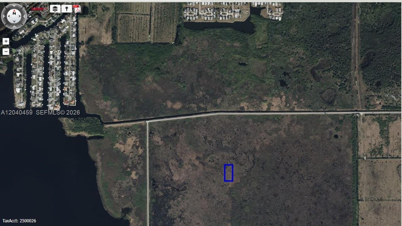 An aerial map view shows a rectangular plot of land highlighted in blue — 0 Cocoa, Cocoa FL 32926, COCOA, FL