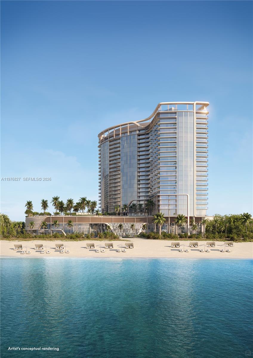 This is an artist's conceptual rendering of a modern high-rise building on a beach — 20 N Ocean Blvd # 1410, Pompano Beach FL 33062, POMPANO BEACH, FL