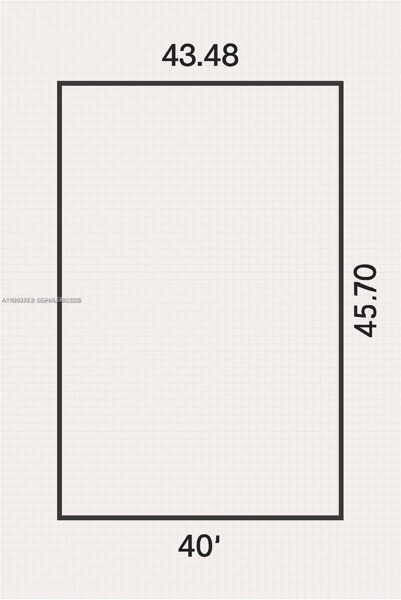 This is a rectangular lot survey showing dimensions of 43.48 feet and 40 feet by 45.70 feet — 5601 Collins Ave # 9, Miami Beach FL 33140, MIAMI BEACH, FL