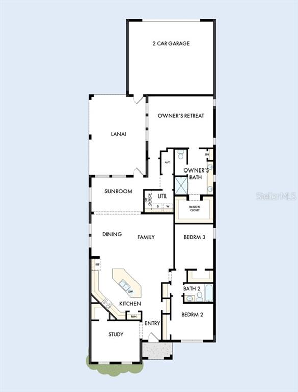 This is a floor plan for a single-story house with a two-car garage — 332 VISTERA BOULEVARD, NOKOMIS, FL
