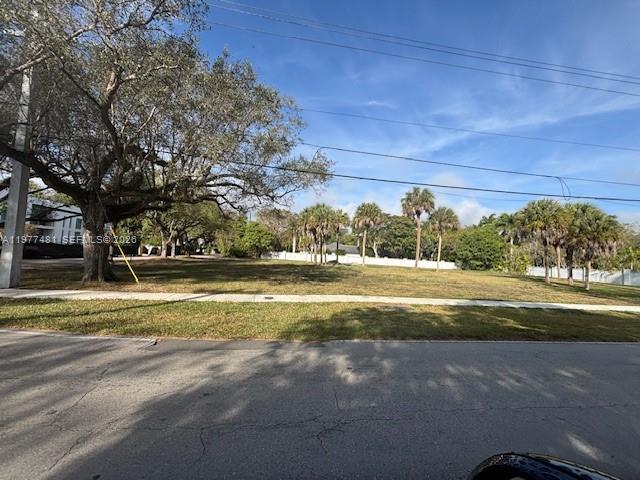 A vacant, grassy lot features a large tree and several palm trees under a blue sky — 9506 SW 57th Ave, Pinecrest FL 33156, PINECREST, FL